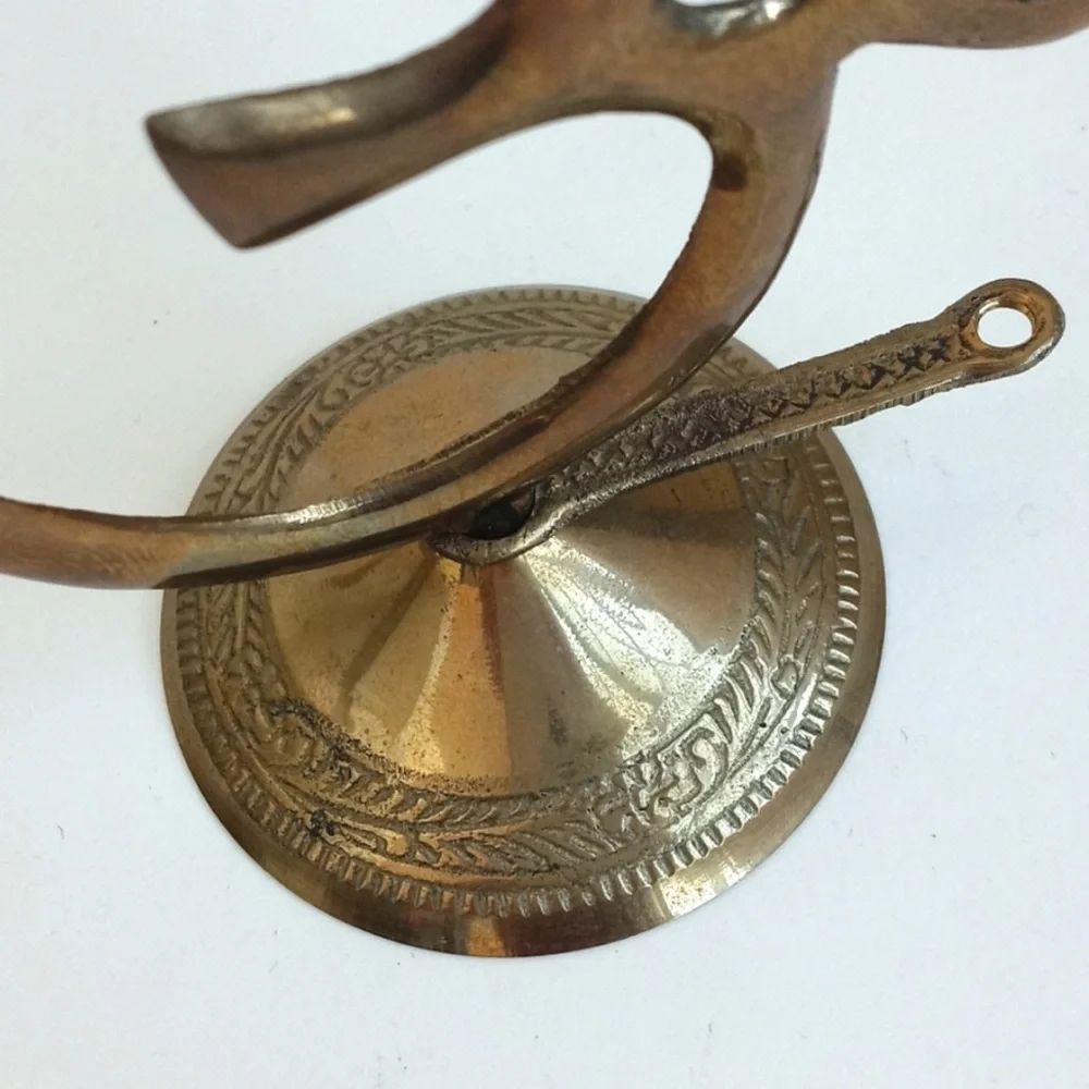 Antique Ohm Brass Incense Holder (4 Holder Slots + 1 Incense Slot) (6” Height)